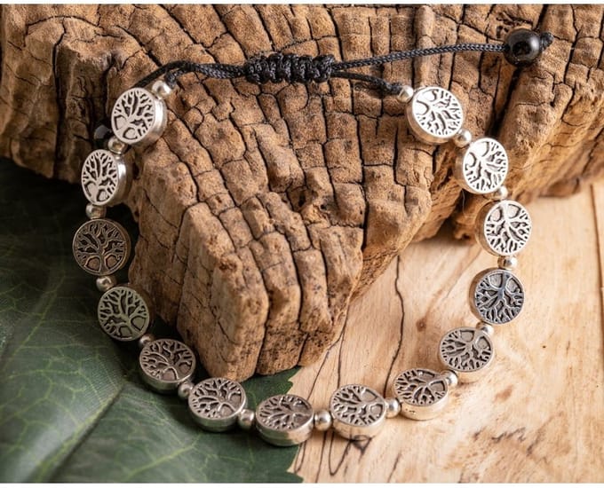 Armband levensboom messing verzilverd