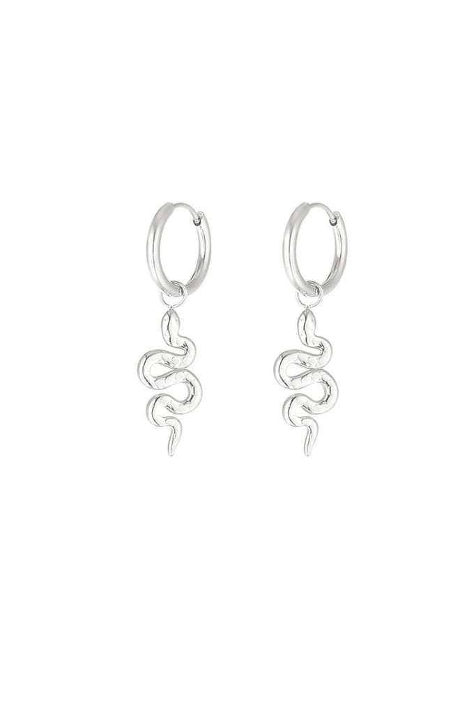 Bijoutheek Oorhangers Slangetje Zilver