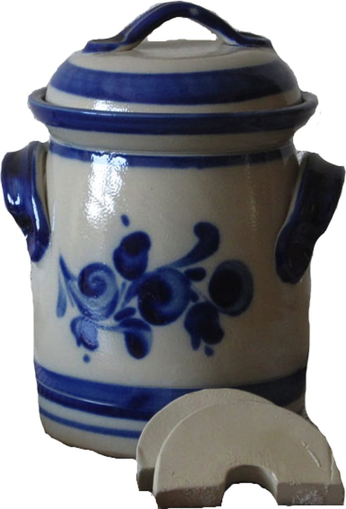 Fermentatiepot grijs/blauw 2 liter inclusief 2 verzwaringsstenen