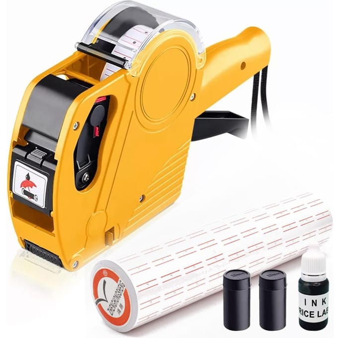 Multifunctionele ABS grondstoffenprijslabelprinter 8 bits Praktische supermarktprijsmarkering Single geel