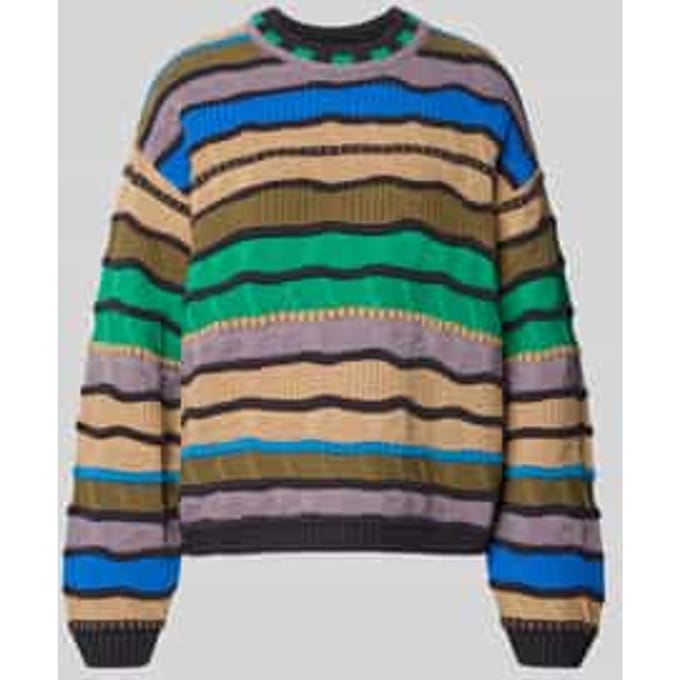 Regular fit pullover van katoenmix in gebreide look