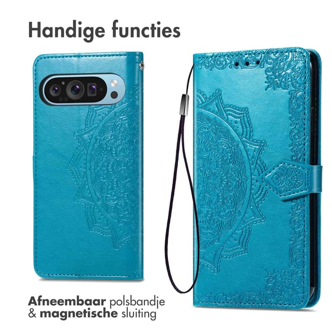 imoshion Hoesje - Geschikt voor Google Pixel 9 / 9 Pro - Mandala Bookcase - Turquoise