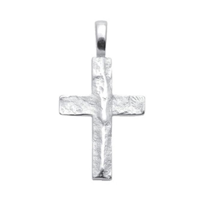 Kruis zilver 925/- gehamerd