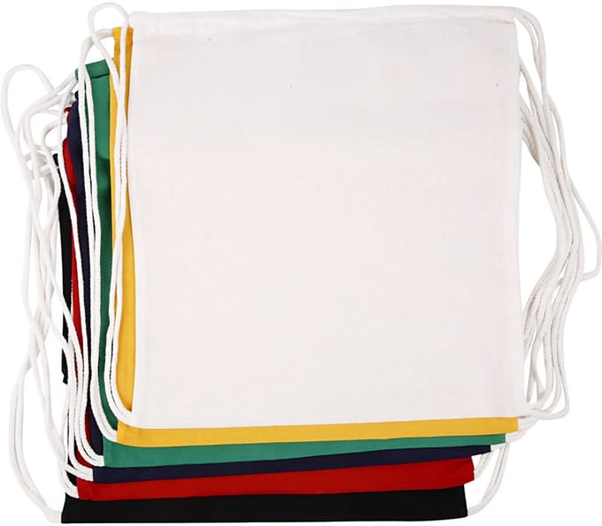 Schoenenzak / Rugzak, afm 37x41 cm, 135 gr, diverse kleuren, 6 stuk