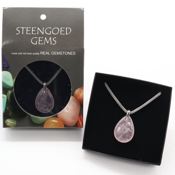 Gemstone ketting Roze kwarts