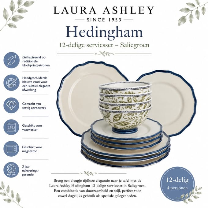 Laura Ashley Hedingham Collectables - Giftset 12-delig Blue Sage