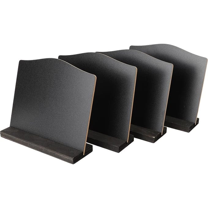 4 stuks Kleine Dubbelzijdige Zwarte Mededelingenbord Mini Schoolbord Bericht Notitie Display Standaard met black