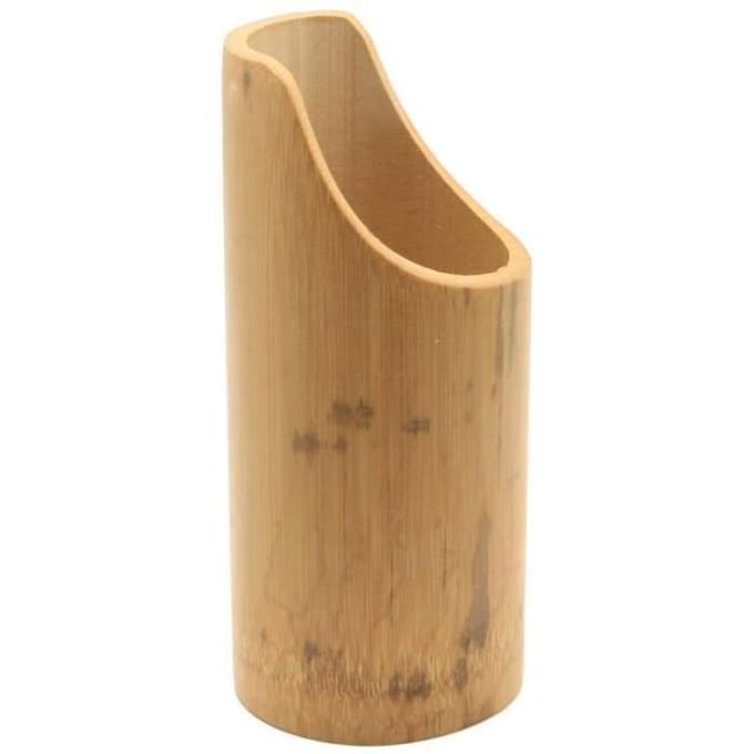 Ustensiles de cuisine - Lot de 4 en bois - Support en bambou - Écologique - Hygiénique - Pratique