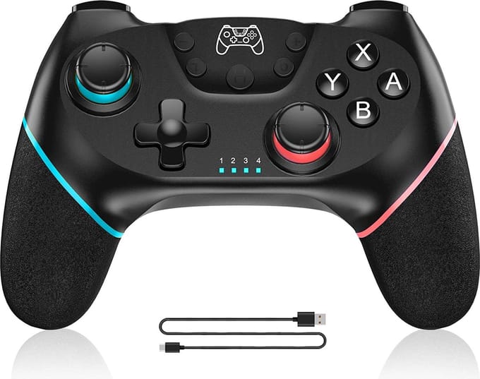 Draadloze Pro Controller Geschikt voor Nintendo Switch / Lite / OLED met Ergonomische Multifunctionele Handvat Gripstand