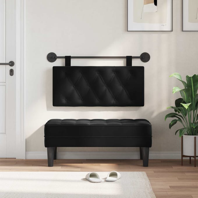 vidaXL - Hangend - hoofdbord - Zwart - Fluweel