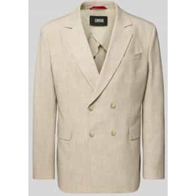 Slim fit colbert met viscose en klepzakken