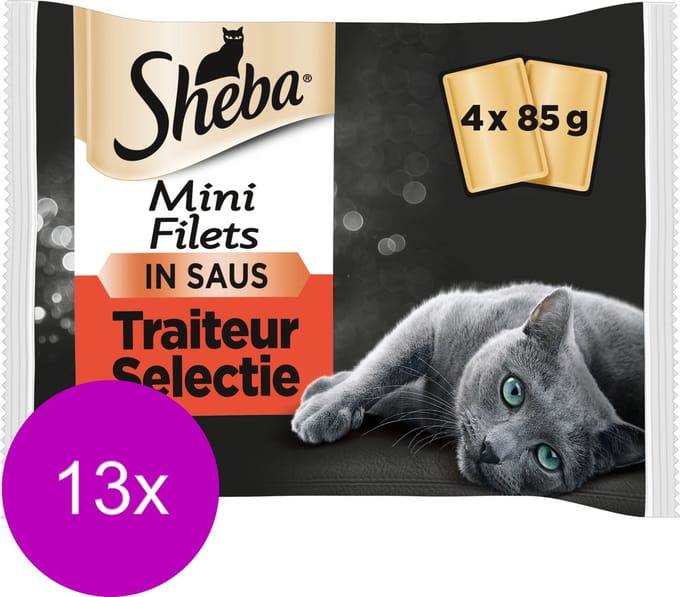 13x Sheba Delice Pouch Mini Filets In Saus Multipack 4x85 g
