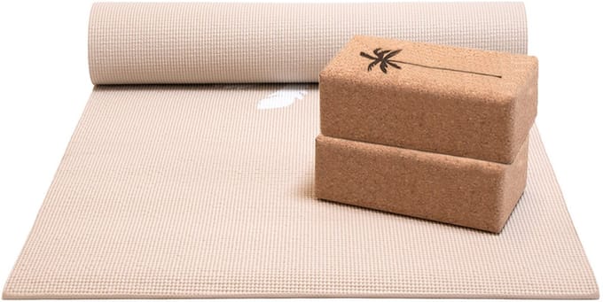 Basispakket yogamat en blokken - beach sand