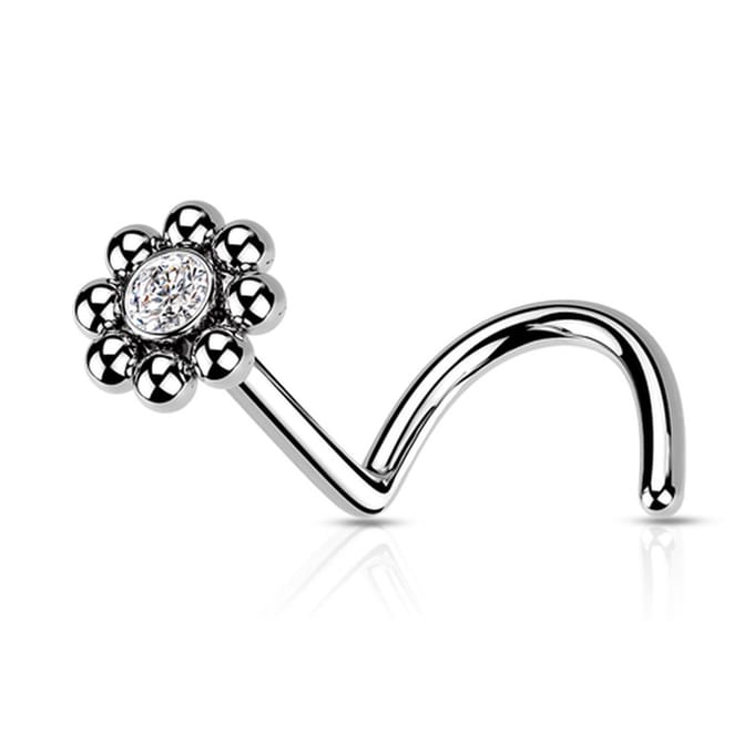 Neuspiercing PVD U-bocht beaded 0.8x6x4 - wit - LMPiercings
