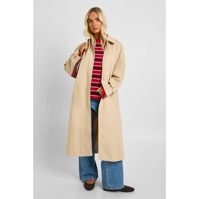 boohoo Dames Gordel Trenchcoat | Steen | Maat: 36