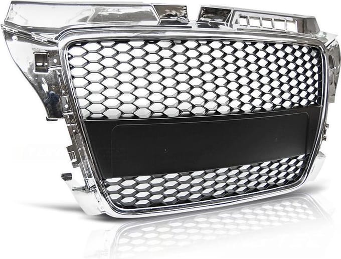 Grille - geschikt voor AUDI A3 (8P) 04 08-07 12 - RS-STIJL - CHROOM