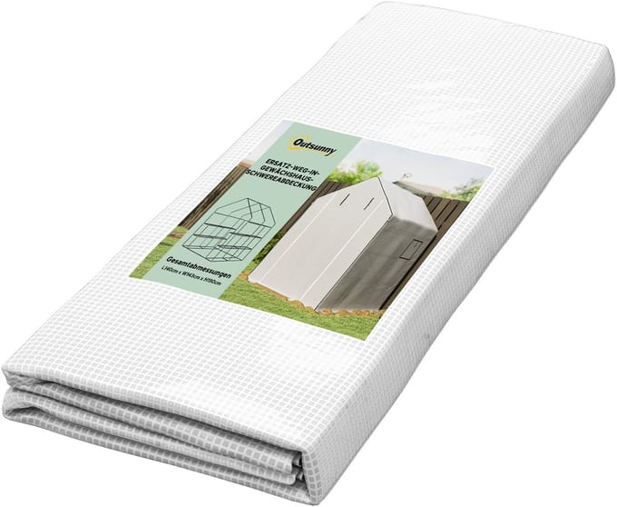 Outsunny Kasfolie Kunststof 140L x 143B x 190H cm Wit