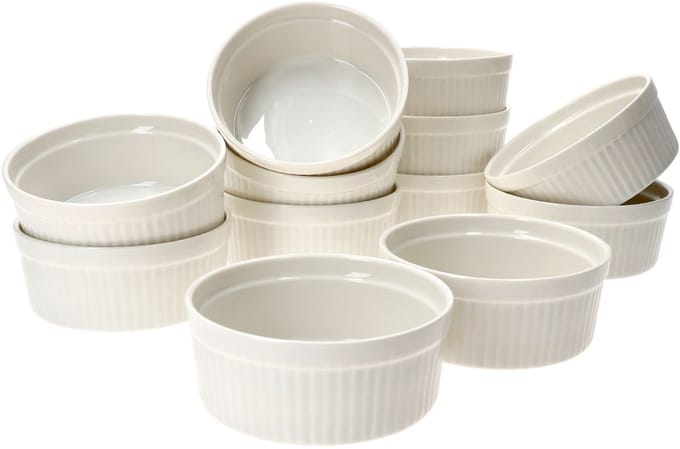 Set van 12 crème brulee schaaltjes Bianca 12,5x5cm wit - 24302129