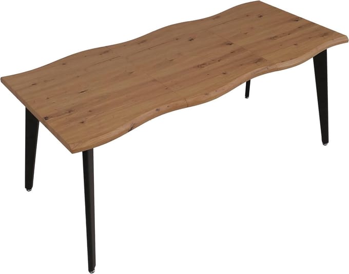 Uitschuifbare Eettafel IJzer MDF 120-180 cm Walnootlook