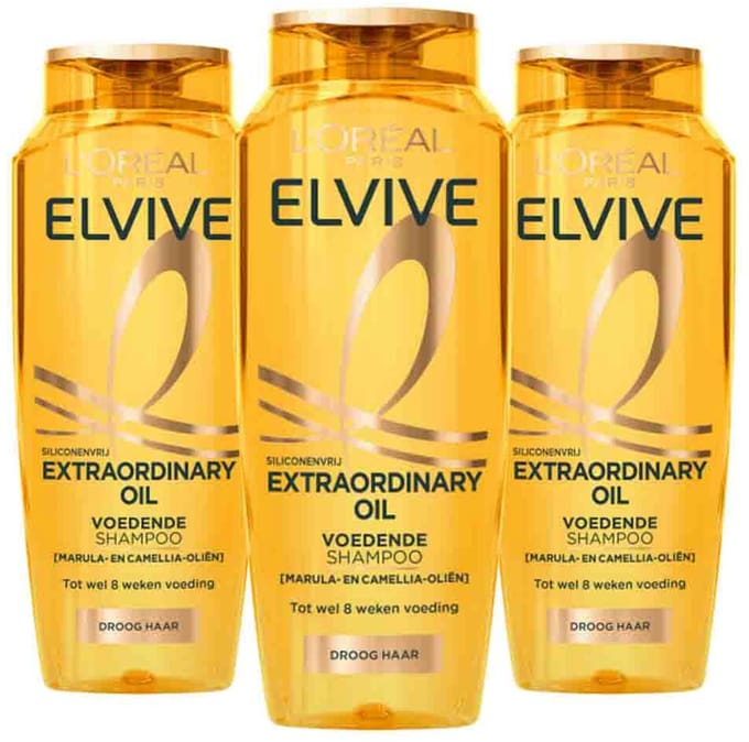 L'Oréal - Elvive Extraordinary Oil Shampoo - 3 x 250 ml - Voordeelverpakking