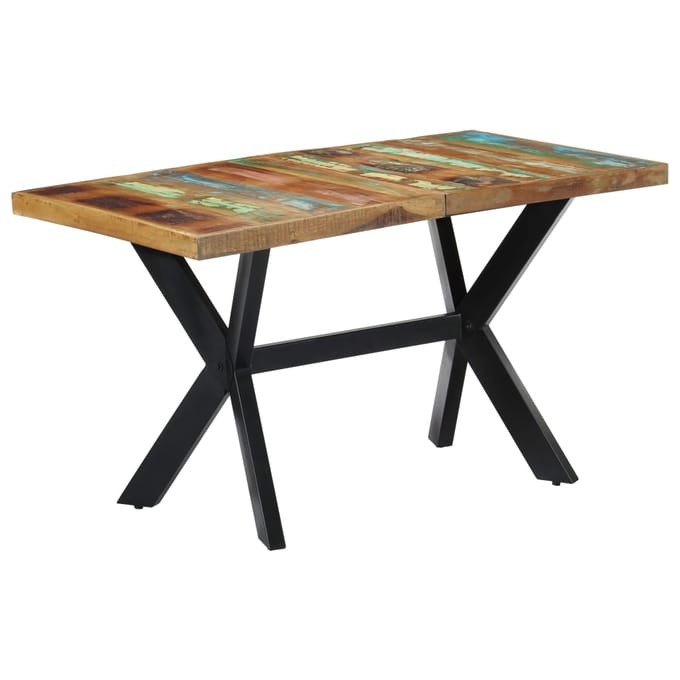 vidaXL - Eettafel - 140x70x75 - cm - massief - gerecycled - hout
