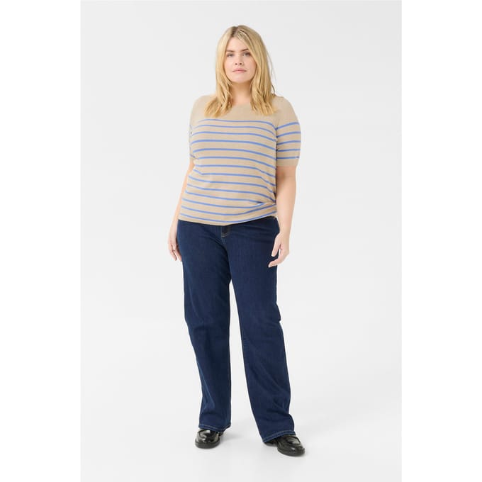 Gestreept dames-T-shirt KAFFE Curve Lizzy