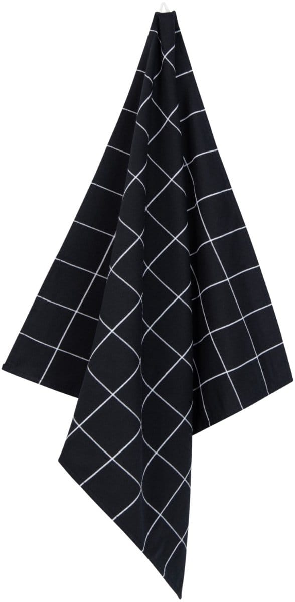 Linolux Theedoek Grote Ruit Black