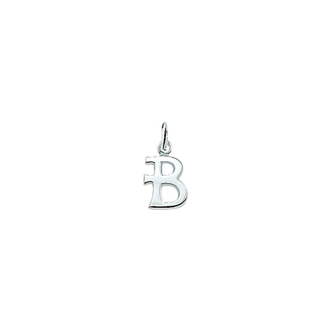Zilver Gerhodineerde Hanger letter B 1330000