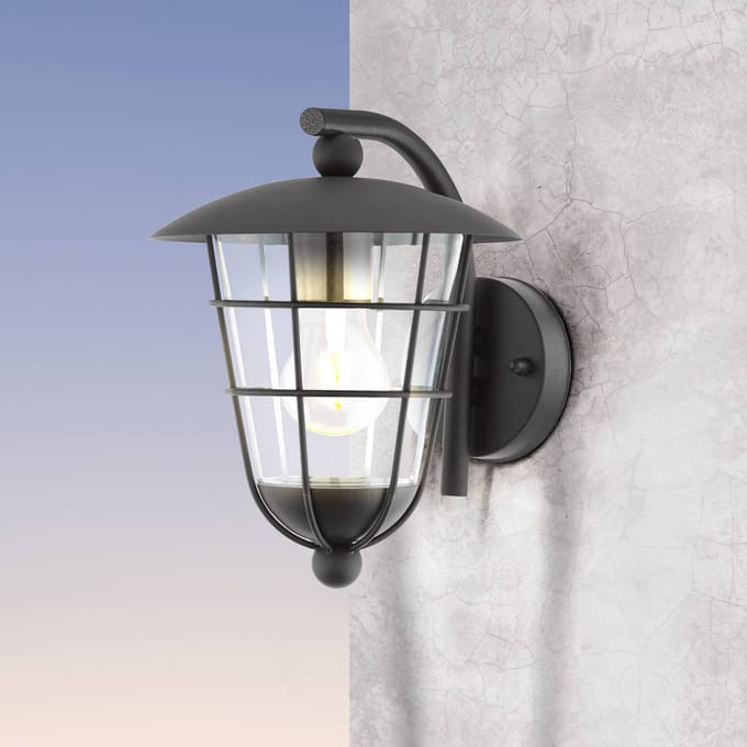 EGLO Pulfero Wandlamp Buiten - E27 - 28 cm - Zwart