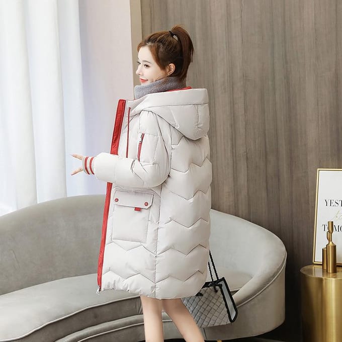 Donsjack Dames Winterkleding Koreaans Los Katoengevoerd Jack Dik Brood Gevoerde Jas Capuchon Gewatteerd Jack S beige