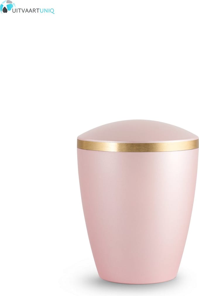 kinder urn parelmoer rose