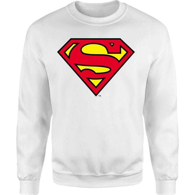 Official Superman Shield Sweatshirt - White - S