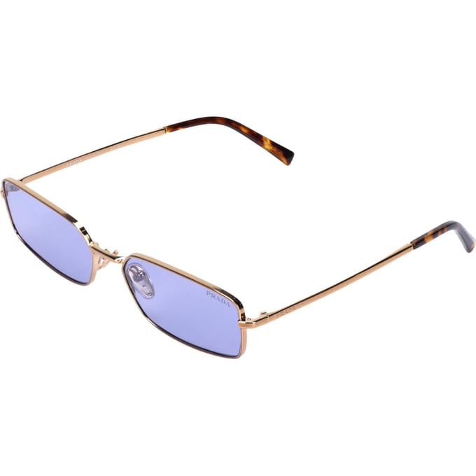 Lunettes de soleil rectangulaires Prada avec branches gravées Lunettes de soleil pour homme Doré OPRA60S7OE01O Basic Packaging-Eyeglass Case+Box gray