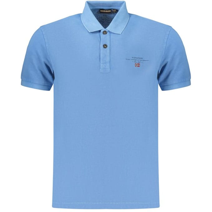 polo elbas in pique man blauw