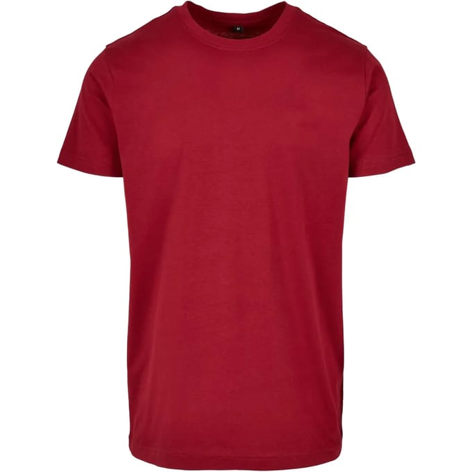 Herenshirt 'Basic Round Neck' met korte mouwen Burgundy - 3XL