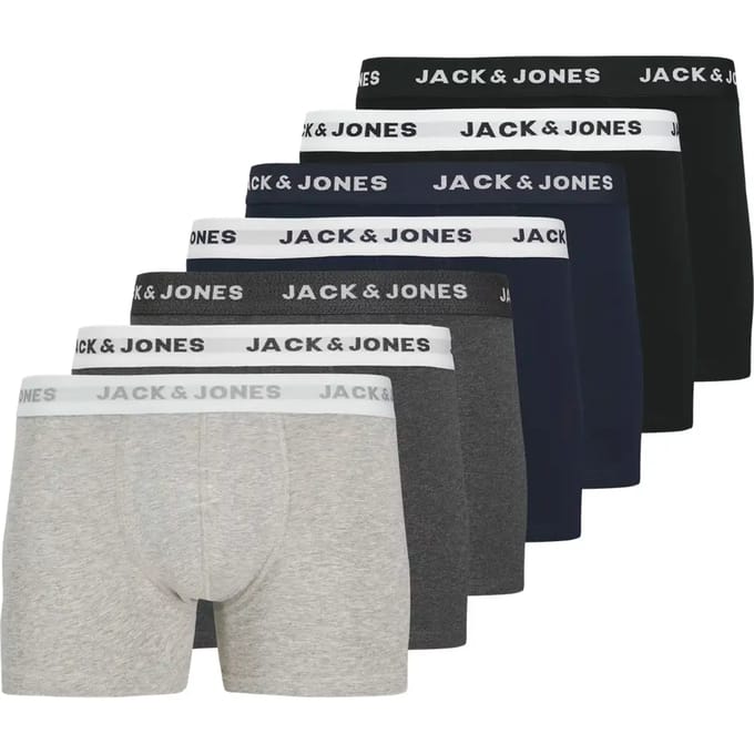 Jack & Jones Heren Boxershorts Effen Trunks JACBASIC 7-Pack - Maat M