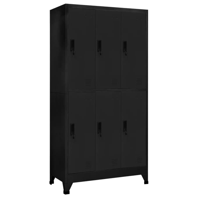 vidaXL - Lockerkast - 90x45x180 - cm - staal - zwart