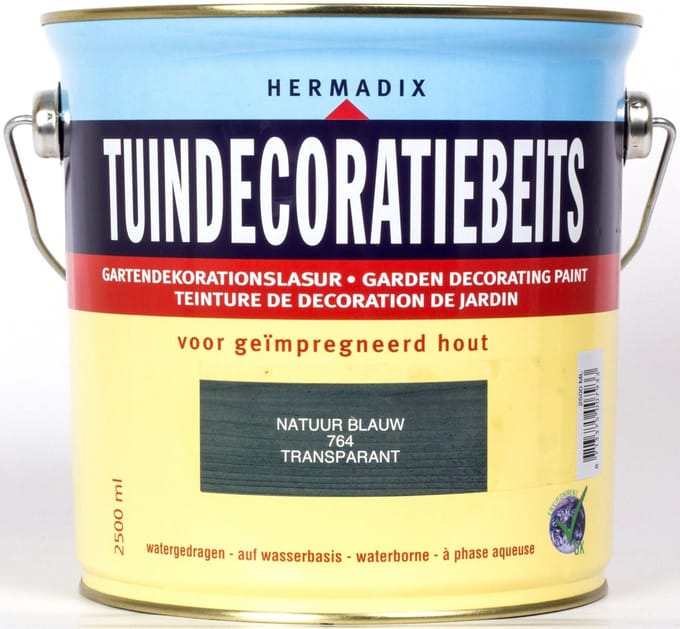 Hermadix Tuindecoratiebeits Transparant 764 Natuur Blauw - 2.5 l