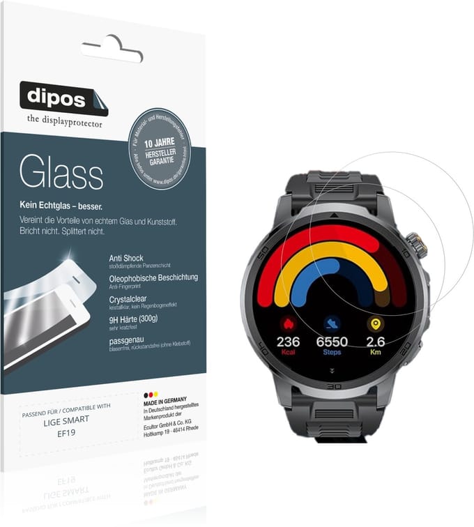 dipos – 2x Pantserfolie geschikt voor LIGE SMART EF19 | 9H Screenprotector