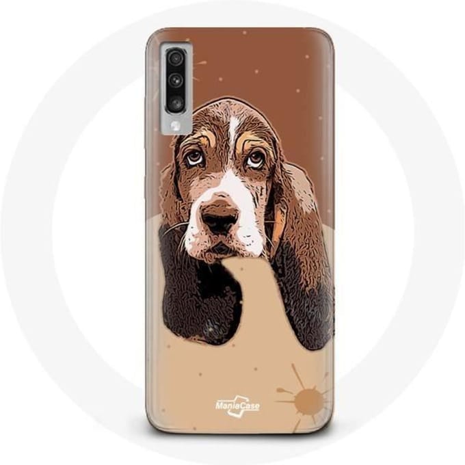 Coque pour Samsung Galaxy A70 Basset Hound chien visage