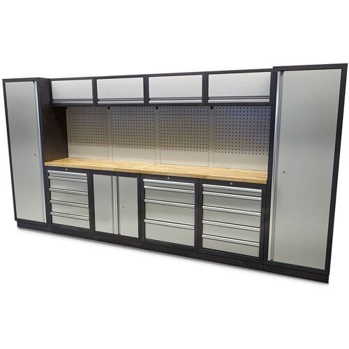 HBM professional modulair werkplaatssysteem, 16-delig, zwart grijs