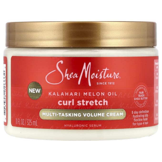 SheaMoisture, Curl Stratch, Multitasking Volume Crème, Type 4 Haar, Kalahari Meloenolie, 325 ml (11 fl oz) beige