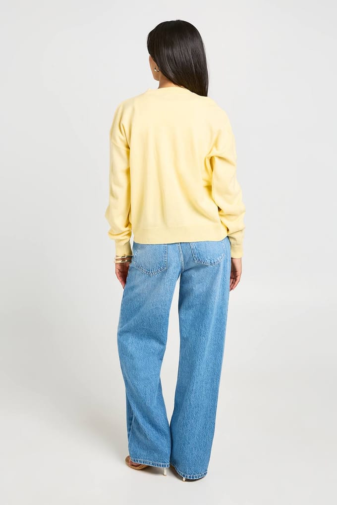 boohoo Dames Vest Met Ronde Hals En Knoopsluiting | Citroen | Maat: Medium