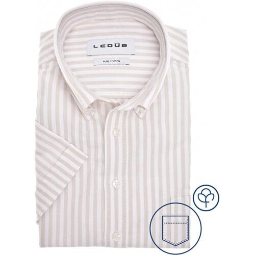 Ledûb Overhemd Oxford Stripe Zand / male