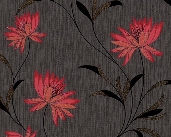 ROOD BLOEMEN BEHANG ATALANTA A.S CREATION 95720-2