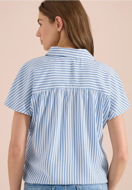 Blouse met korte mouwen en gestreept patroon