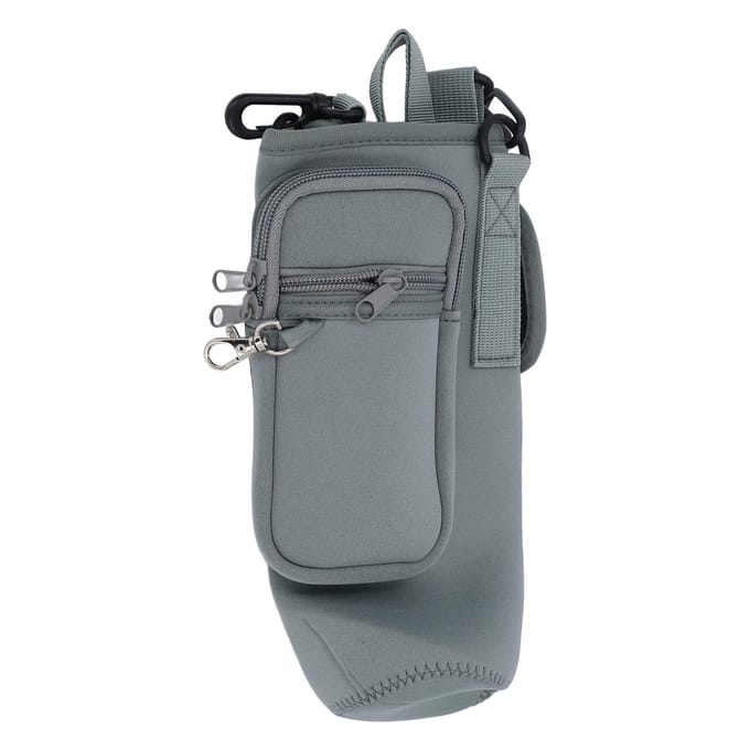 Waterfleshouder Waterdicht Verstelbare Schouderband 30oz Waterfles Draagtas met Telefoon gray