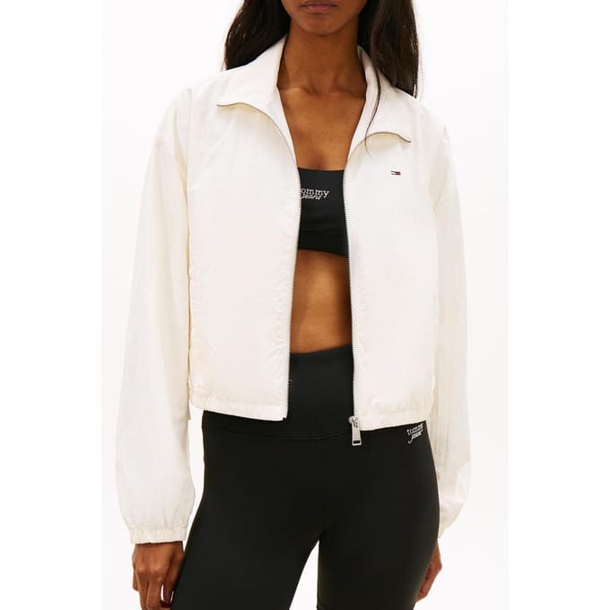 Tommy Hilfiger Tie Side High Neck Jacket Ancient White Größe: M | Cropped-Jacken Outlet | Damen | Weiß