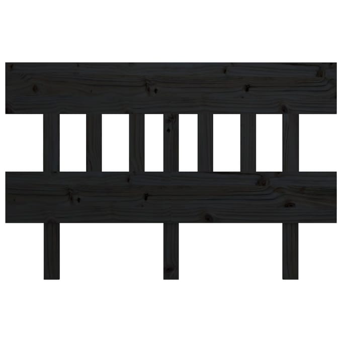 vidaXL - Hoofdbord - 123,5x3x81 - cm - massief - grenenhout - zwart