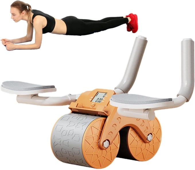 Buikspierroller - Core Trainer - Kracht Training - Inclusief Kniebeschermer - 28 x 50 cm - Oranje